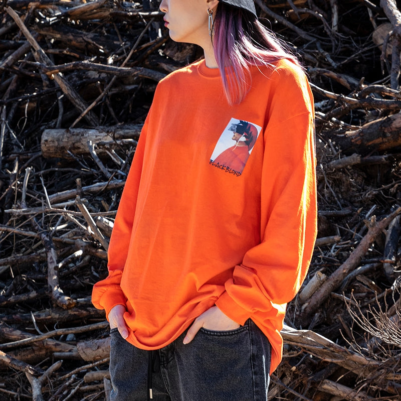 ブラックブロンド(BLACKBLOND)  BBD Crushed Era Long Sleeve Tee (Orange)