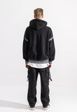 マスノウン(MASSNOUN)   HARD SPRINKLE OVERSIZED HOODIE MWZHD003-BK