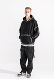 マスノウン(MASSNOUN)   HARD SPRINKLE OVERSIZED HOODIE MWZHD003-BK