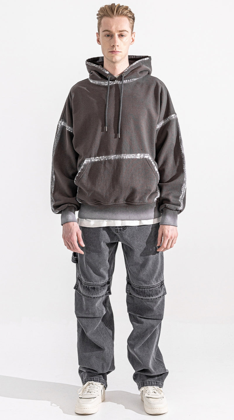 マスノウン(MASSNOUN)   HARD SPRINKLE OVERSIZED HOODIE MWZHD003-DG