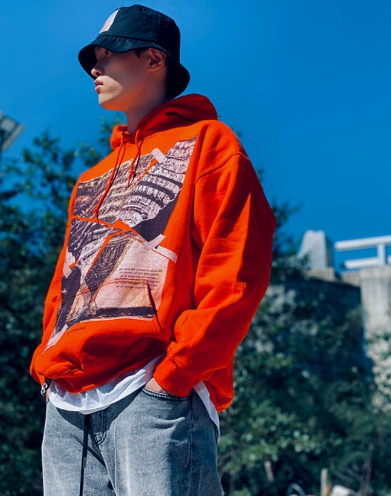 ブラックブロンド(BLACKBLOND)  BBD Crushed Era Hoodie (Orange)