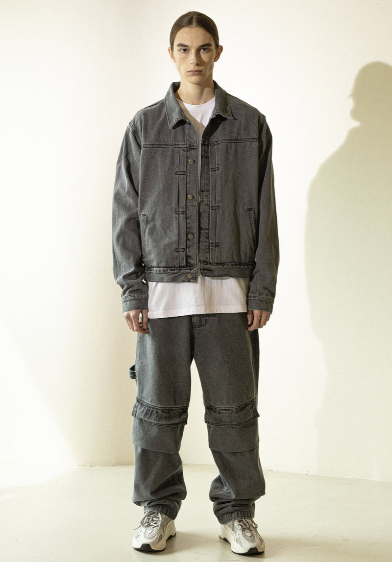 マスノウン(MASSNOUN)   FAKE POCKET DENIM PANTS MFZJP001-GY