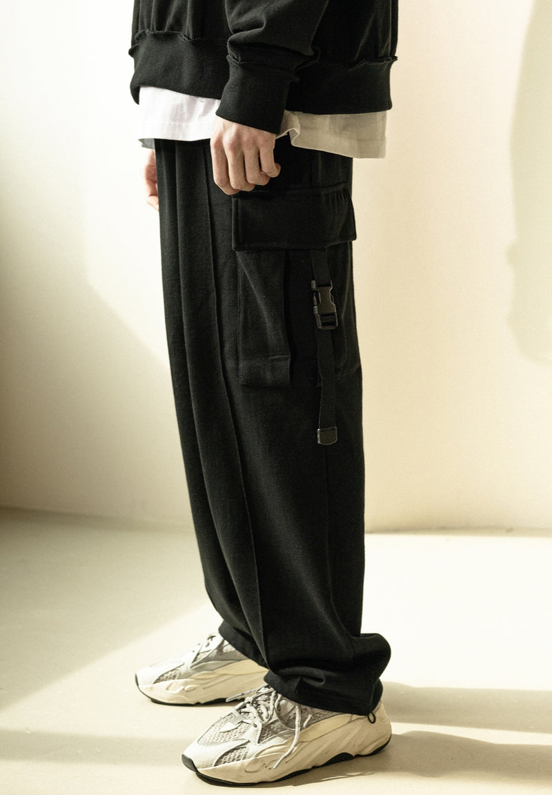 マスノウン(MASSNOUN)   STRAP CARGO HEAVY TRAINING PANTS MWZTP001-BK