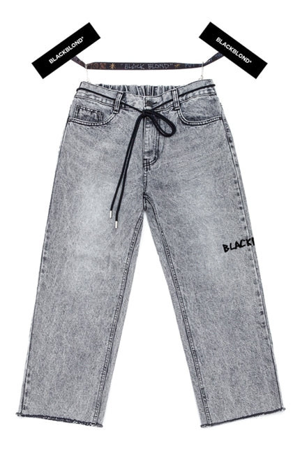 ブラックブロンド(BLACKBLOND)  BBD Inferno Crop Denim Pants (Gray)