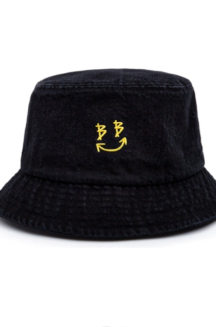 ブラックブロンド(BLACKBLOND)  BBD Smile Logo Denim Bucket Hat (Black)