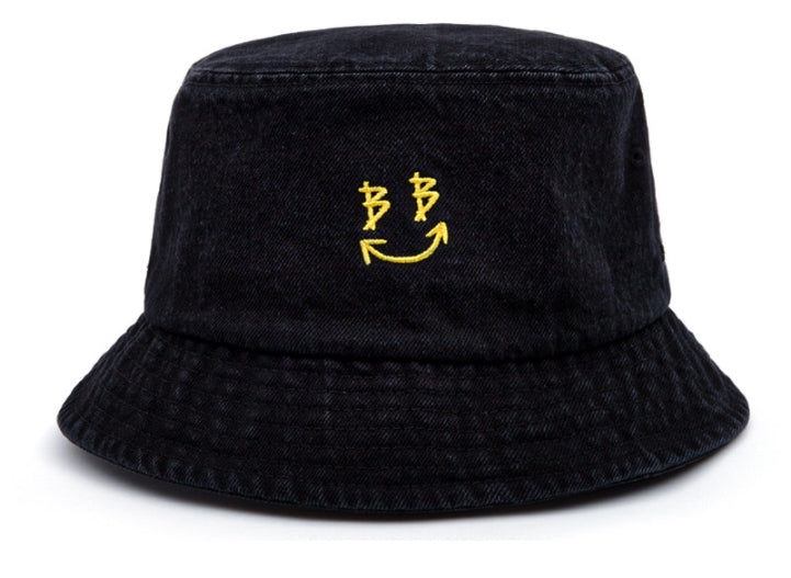 ブラックブロンド(BLACKBLOND)  BBD Smile Logo Denim Bucket Hat (Black)