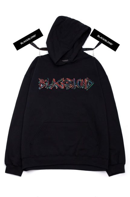 ブラックブロンド(BLACKBLOND)  BBD Painted Graffiti Logo Hoodie (Black)
