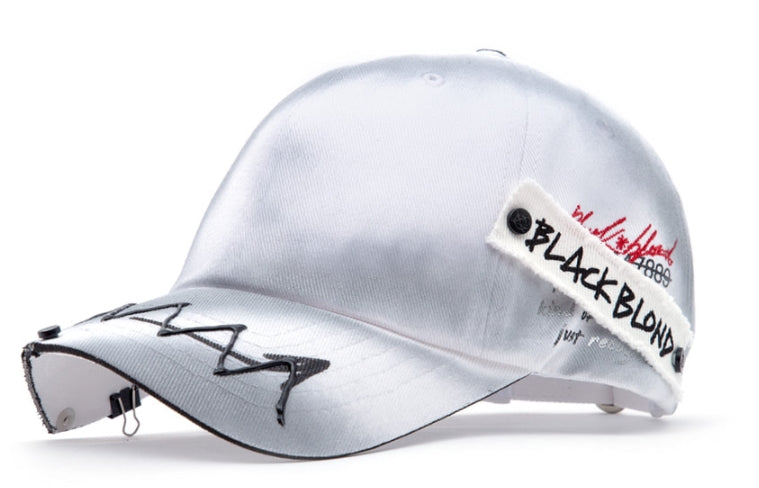 ブラックブロンド(BLACKBLOND)  BBD Ghost Slogan Patch Logo Cap (White)