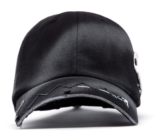 ブラックブロンド(BLACKBLOND)  BBD Ghost Slogan Patch Logo Cap (Black)