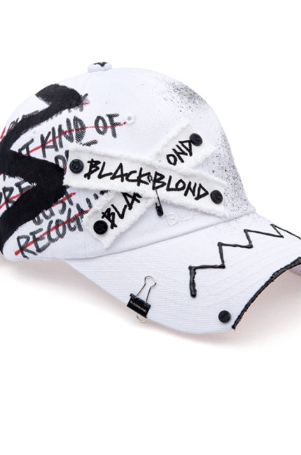 ブラックブロンド(BLACKBLOND)  BBD Original Logo Cap Dirty Custom Ver. (White)