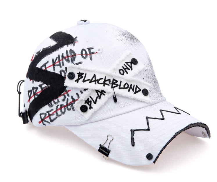 ブラックブロンド(BLACKBLOND)  BBD Original Logo Cap Dirty Custom Ver. (White)