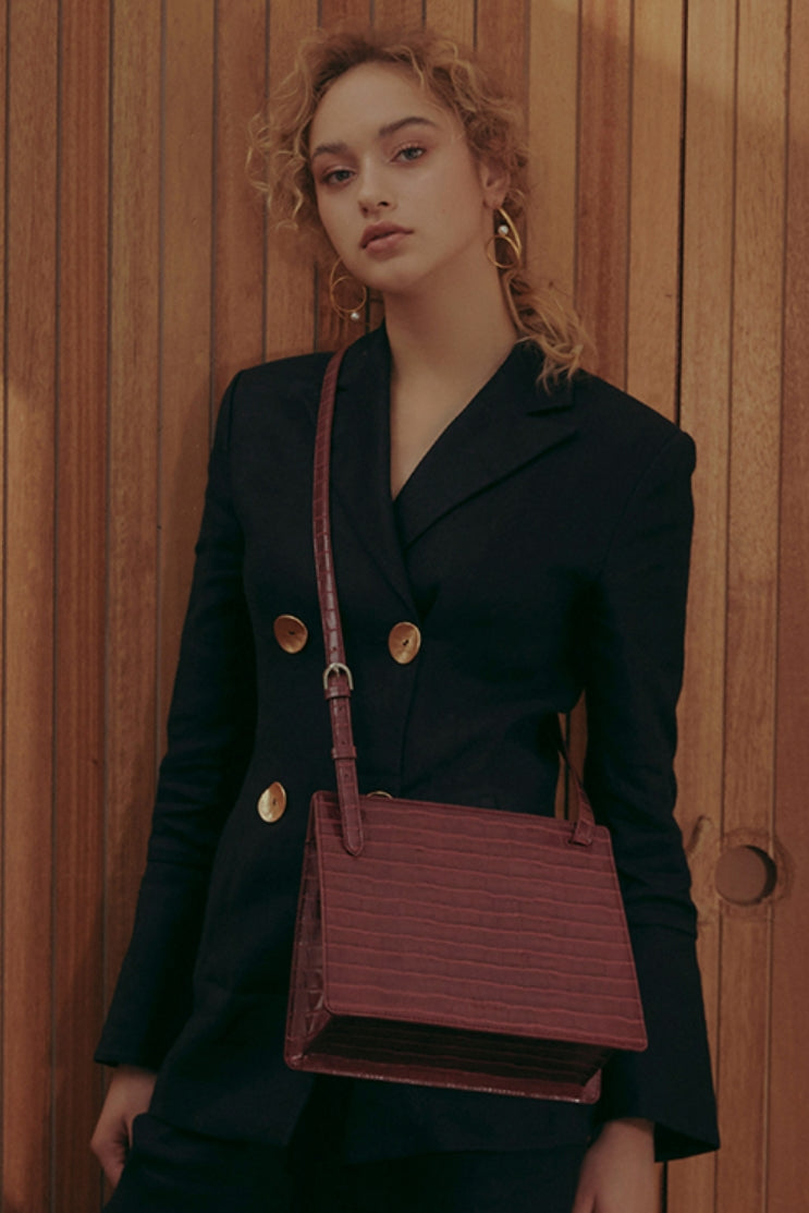 BBYB(ビービーワイビー) Croc Dahlia (M) Bag (Tawny Port Wine)