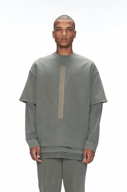 OVERR(オベルー) 20FW PIGMENT KHAKI AMS LOGO T-SHIRTS