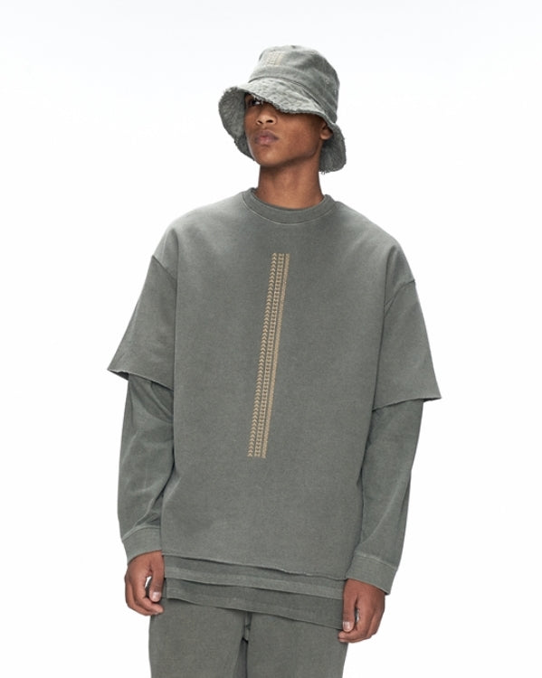 OVERR(オベルー) 20FW PIGMENT KHAKI AMS LOGO T-SHIRTS