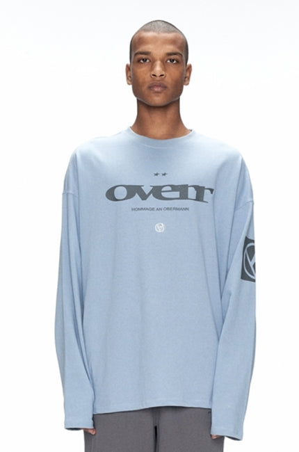 OVERR(オベルー) 20FW OVERR LOGO BLUE L/S T-SHIRTS