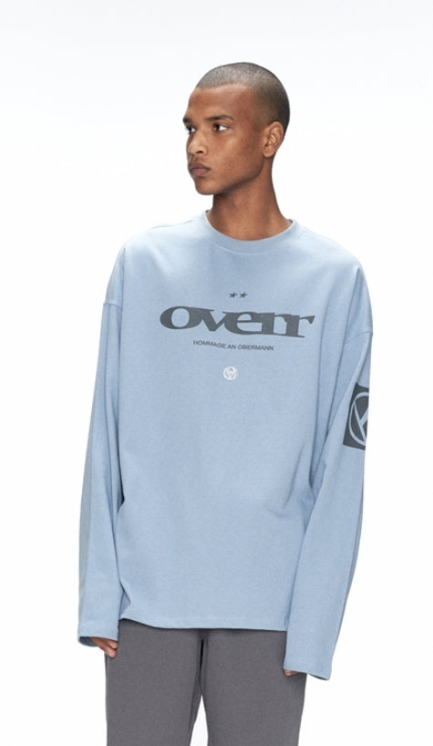 OVERR(オベルー) 20FW OVERR LOGO BLUE L/S T-SHIRTS