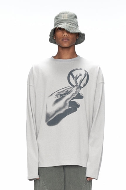 OVERR(オベルー) 20FW OVR COIN GRAY L/S T-SHIRTS