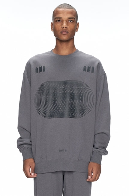 OVERR(オベルー) 20FW CRUSHED LOGO GRAY SWEATSHIRTS