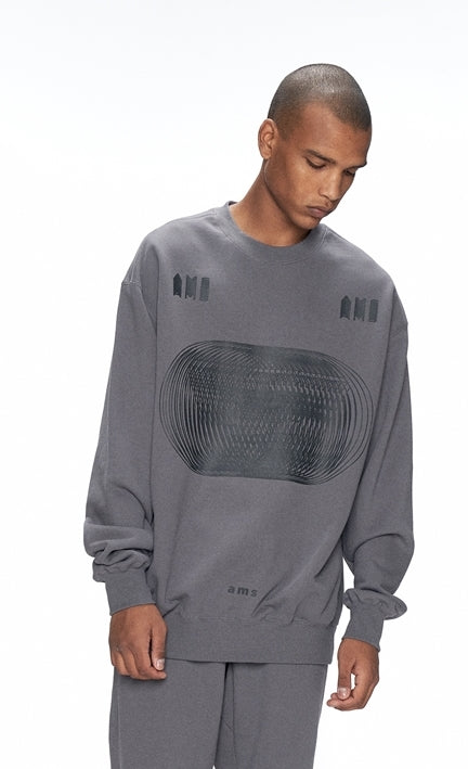 OVERR(オベルー) 20FW CRUSHED LOGO GRAY SWEATSHIRTS