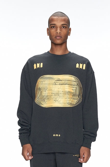 OVERR(オベルー) 20FW CRUSHED LOGO CHARCOAL SWEATSHIRTS