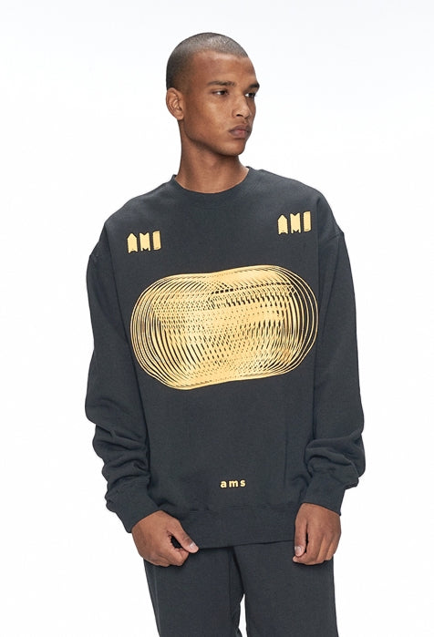 OVERR(オベルー) 20FW CRUSHED LOGO CHARCOAL SWEATSHIRTS