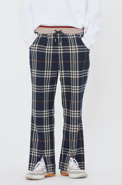 ロマンティッククラウン(ROMANTIC CROWN) CLASSIC CHECK BANDING PANTS_NAVY