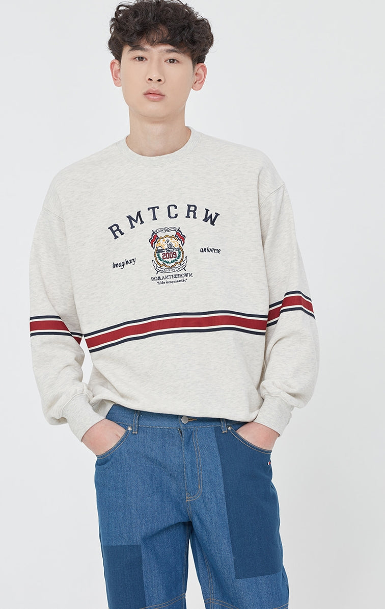 ロマンティッククラウン(ROMANTIC CROWN)  RMTC CLUB SWEAT SHIRT_MELANGE IVORY