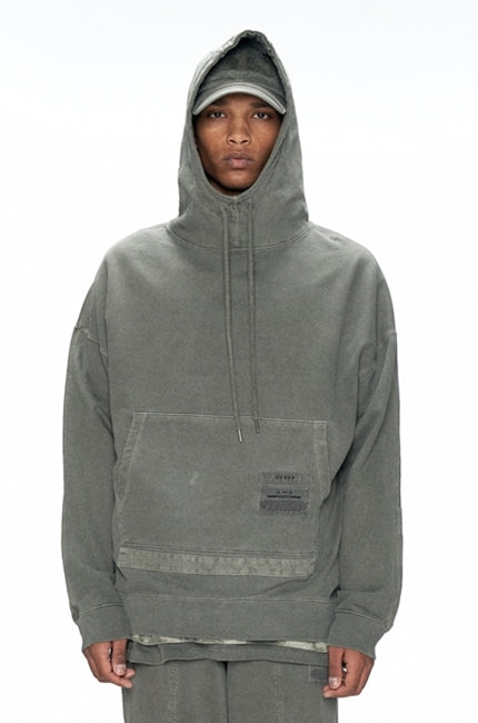 OVERR(オベルー) 20FW PIGMENT KHAKI SMOCK HOODIE