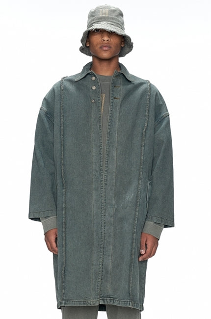 OVERR(オベルー) 20FW PIGMENT KHAKI DENIM LONG COAT