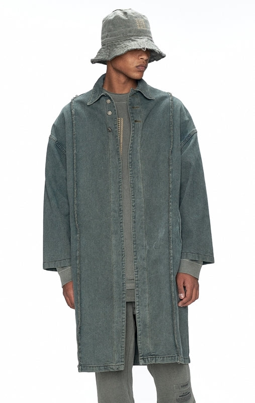 OVERR(オベルー) 20FW PIGMENT KHAKI DENIM LONG COAT