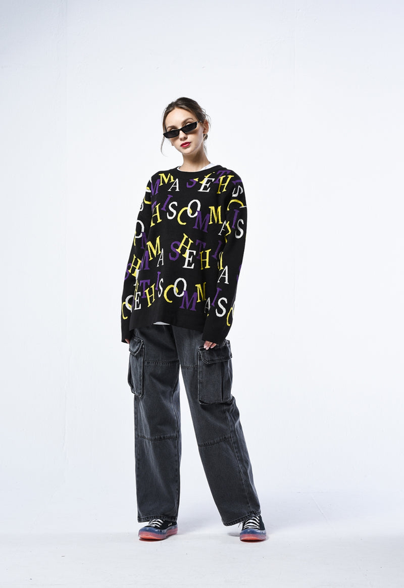 シディスコンマ(SHETHISCOMMA) FONT GRAPHICS KNIT