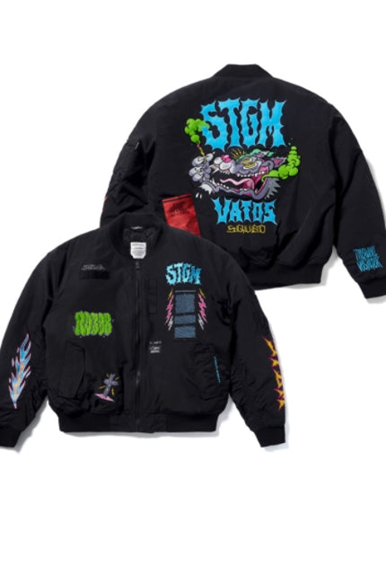 STIGMA(スティグマ) WOLF OVERSIZED QUILTED MA-1 JACKET BLACK