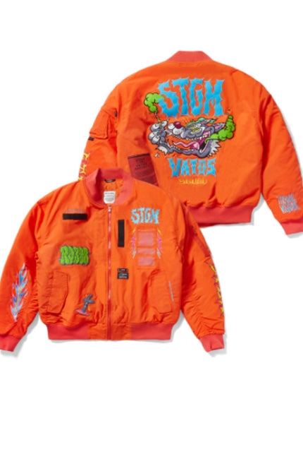 STIGMA(スティグマ) WOLF OVERSIZED QUILTED MA-1 JACKET ORANGE