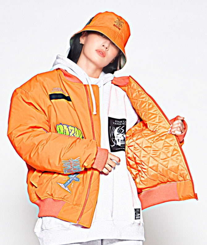 STIGMA(スティグマ) WOLF OVERSIZED QUILTED MA-1 JACKET ORANGE