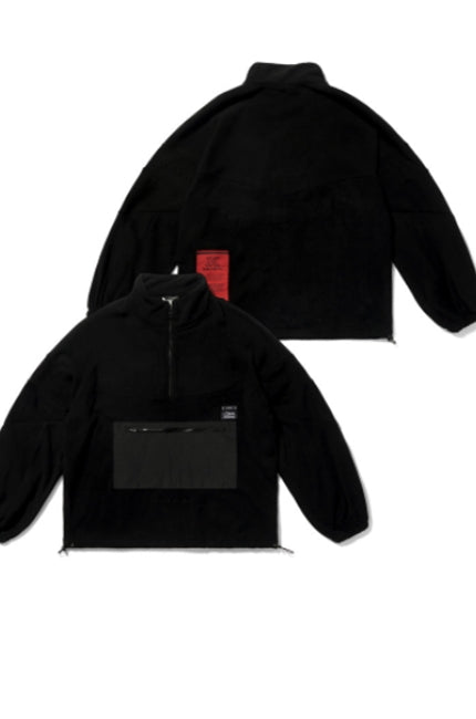 STIGMA(スティグマ) BLEND OVERSIZED FLEECE ANORAK JACKET BLACK