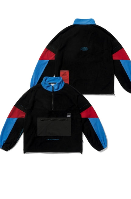 STIGMA(スティグマ) BLEND OVERSIZED FLEECE ANORAK JACKET BLACK MULTI