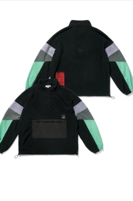 STIGMA(スティグマ) BLEND OVERSIZED FLEECE ANORAK JACKET GREY MULTI