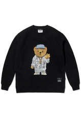 ★関税込★STIGMA★V BEAR OVERSIZED HEAVY SWEAT CREWNECK★2色 스티그마]V BEAR OVERSIZED HEAVY SWEAT CREWNECK BLACK