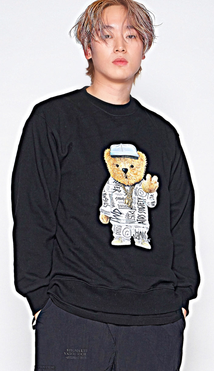 STIGMA(スティグマ) 20 COMPTON BEAR HEAVY SWEAT CREWNECK BLACK