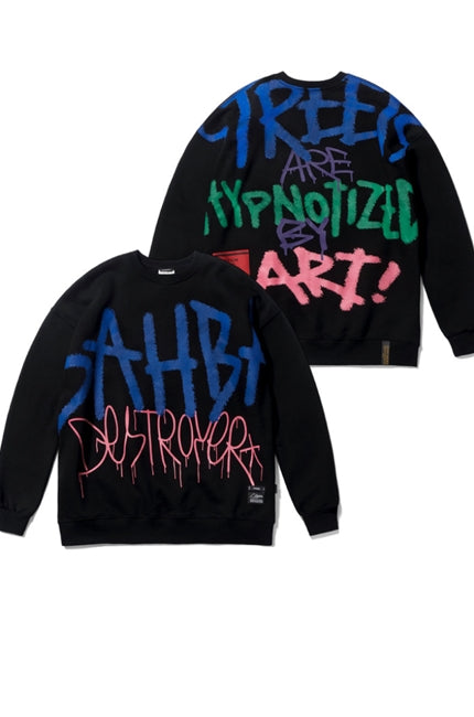 STIGMA(スティグマ) 20 GRAFFITI OVERSIZED HEAVY SWEAT CREWNECK BLACK