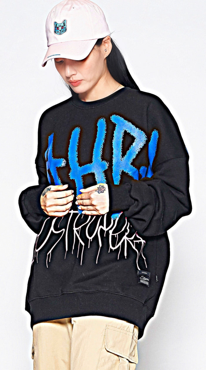 STIGMA(スティグマ) 20 GRAFFITI OVERSIZED HEAVY SWEAT CREWNECK BLACK