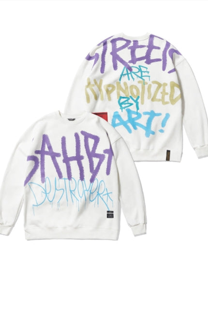 STIGMA(スティグマ) 20 GRAFFITI OVERSIZED HEAVY SWEAT CREWNECK WHITE