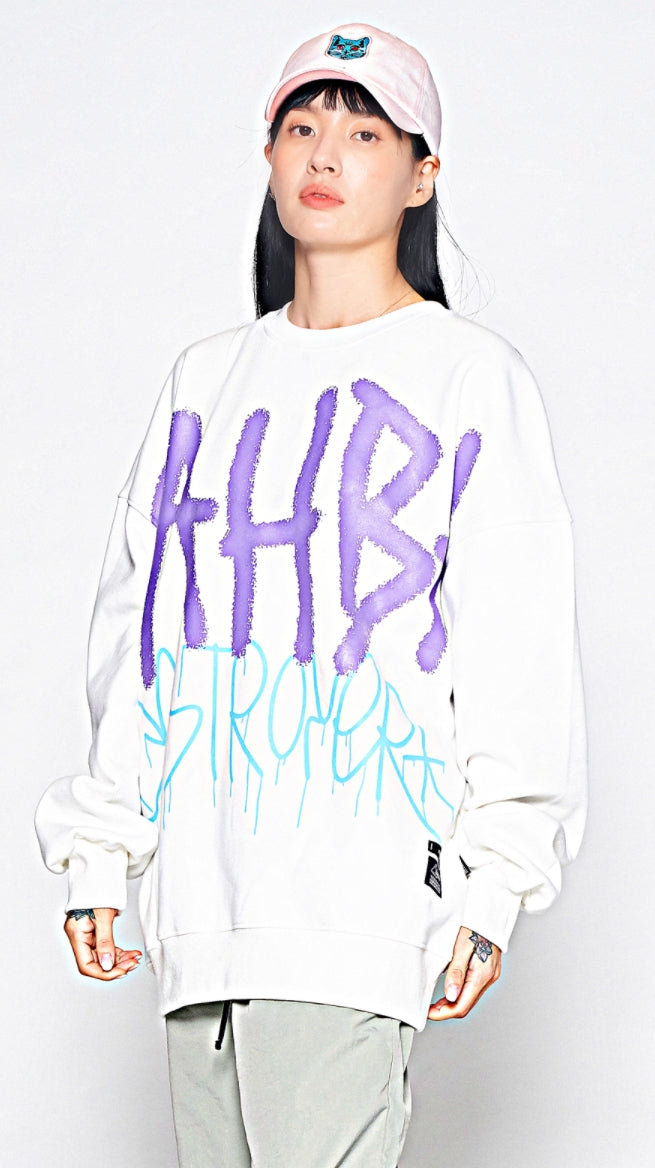 STIGMA(スティグマ) 20 GRAFFITI OVERSIZED HEAVY SWEAT CREWNECK WHITE