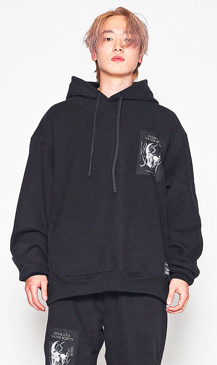 STIGMA(スティグマ) SKULL OVERSIZED HEAVY SWEAT HOODIE BLACK