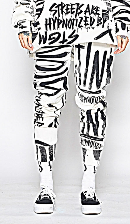 STIGMA(スティグマ)  20 GRAFFITI HEAVY SWEAT JOGGER PANTS WHITE