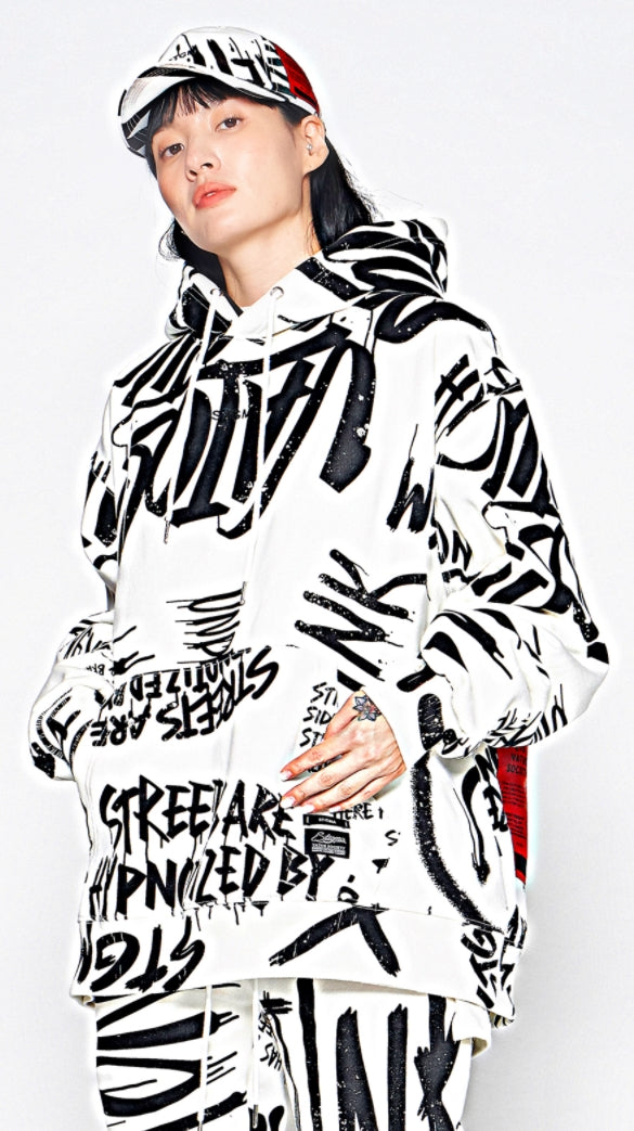 STIGMA(スティグマ)   20 GRAFFITI OVERSIZED HEAVY SWEAT HOODIE WHITE