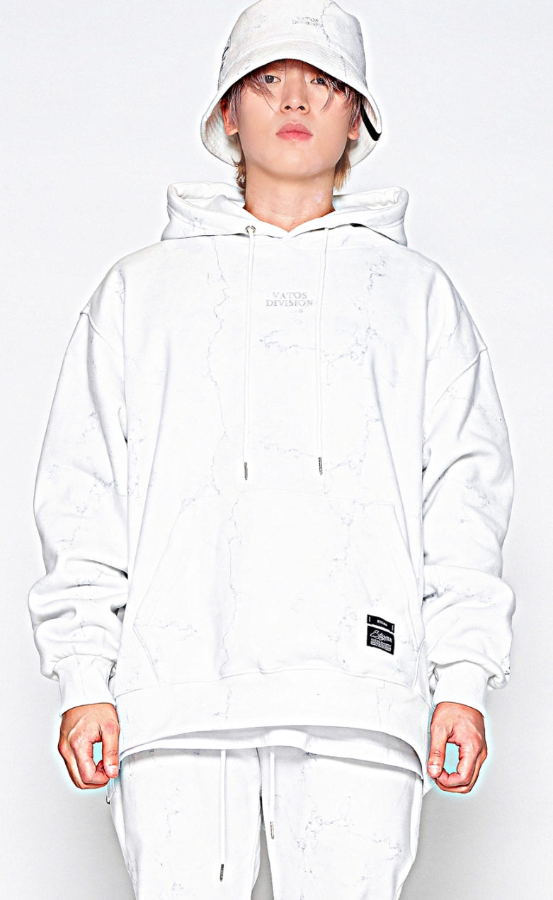 STIGMA(スティグマ)  MARBLE OVERSIZED HEAVY SWEAT HOODIE WHITE