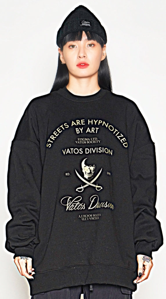 STIGMA(スティグマ) DIVISION CLASSIC OVERSIZED HEAVY SWEAT CREWNECK BLACK