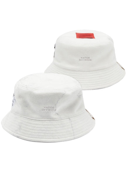 STIGMA(スティグマ) MARBLE REVERSIBLE FLEECE BUCKET HAT WHITE