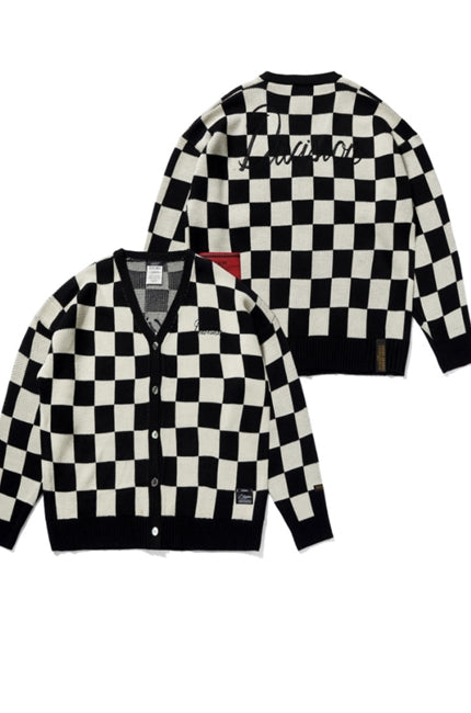STIGMA(スティグマ) CHECKER OVERSIZED KNIT CARDIGAN PATTERN